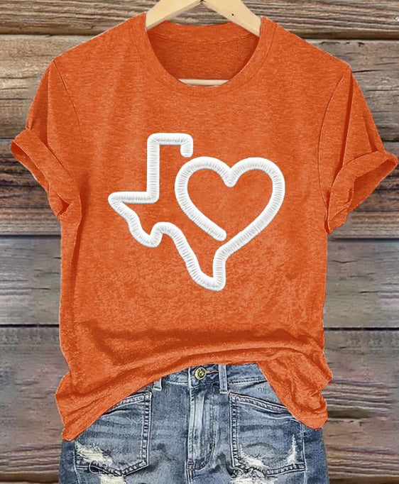 Short Sleeve T-shirt Printed Summer Fashion Tops - kinko