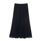 Refined Handmade Lace Jacquard Mesh Skirt Long Dress - kinko