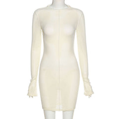 See-Through Dresses With Long Sleeves Cover The Hips - kinko