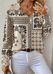 Printed Casual Cape Coat Cardigan Sweater - kinko