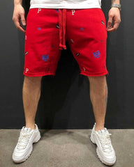 Embroidered shorts beggar pants men's pants