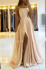 Amazon Long European And American Style Dress Slim Strap Back-to-back Dress High Slit Dance Host Dress - kinko