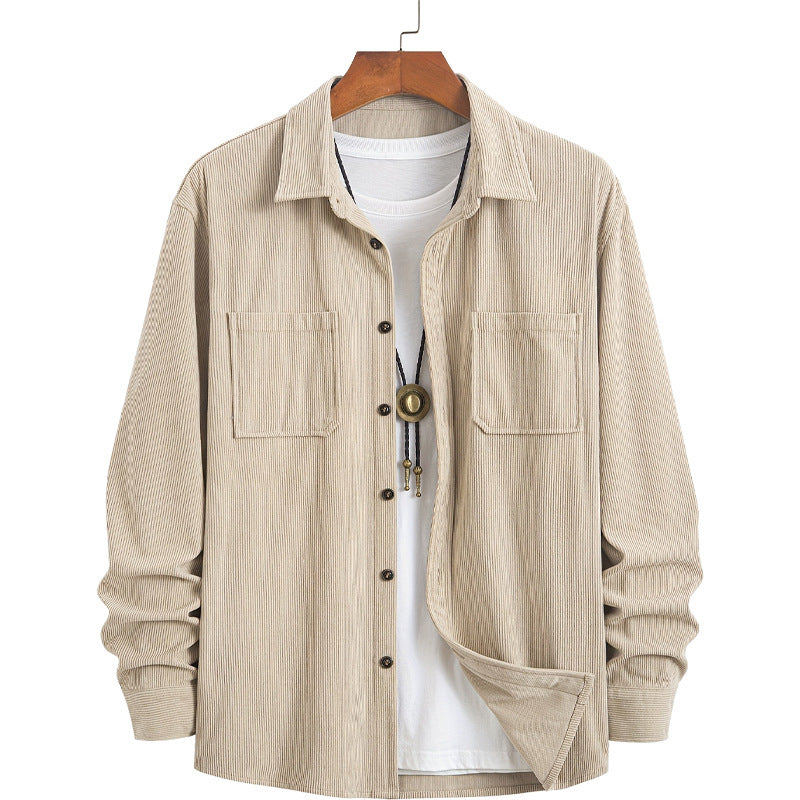 Corduroy Long Sleeve Casual All-matching Shirt Coat - kinko