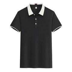 Contrast Color Lapels Polo Shirt - kinko