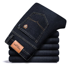Fleece-lined Men's Loose Straight Plus Size Jeans - kinko