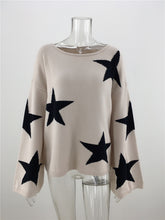Fall Winter Plus Size Five-pointed Star Sweater Fashion Geometric Pullover Loose OL Commuter Sweater Women