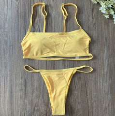 Stripe solid swimwear