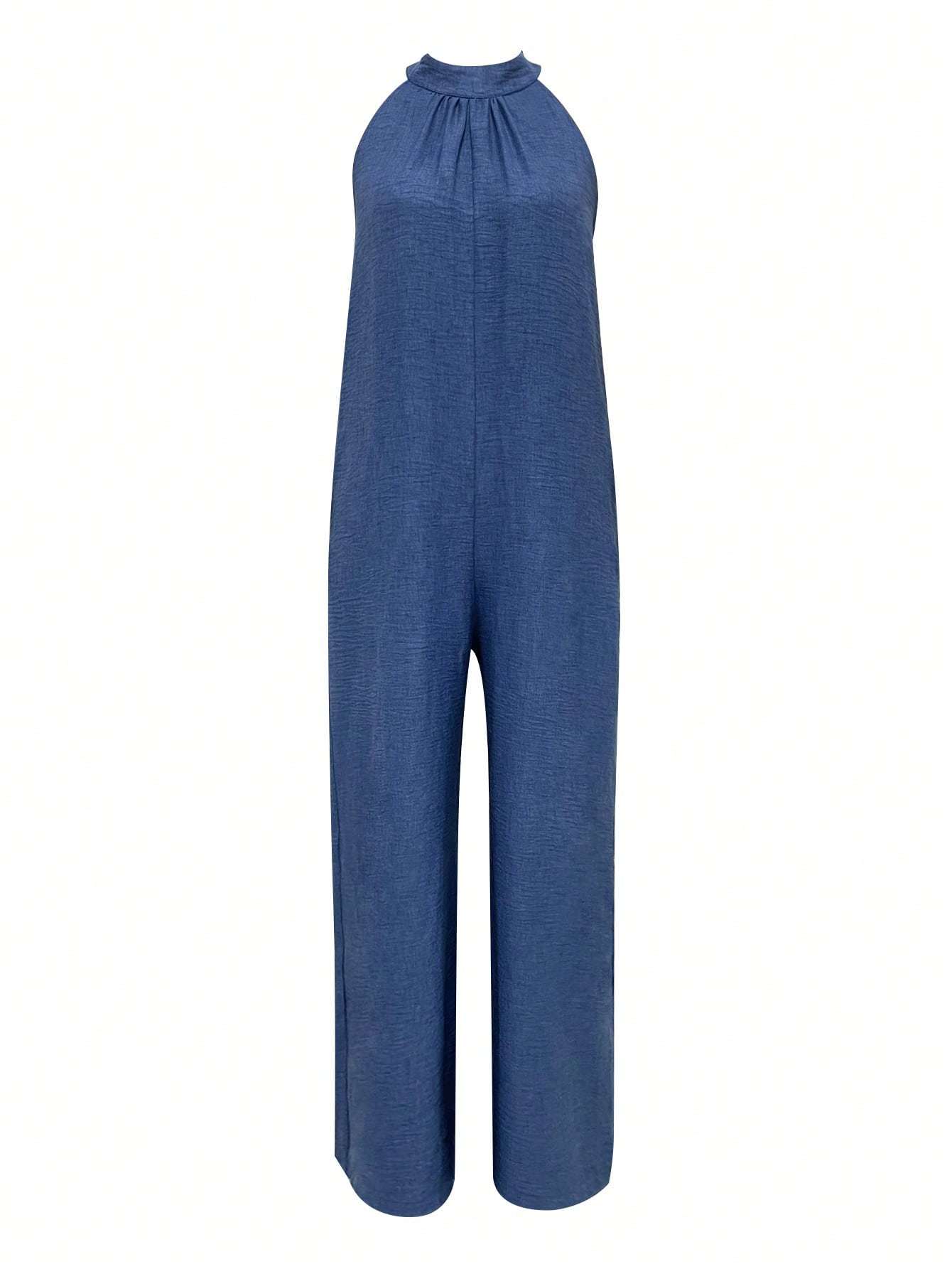 Sleeveless Halter Ruffled Young Women's Jumpsuit - kinko