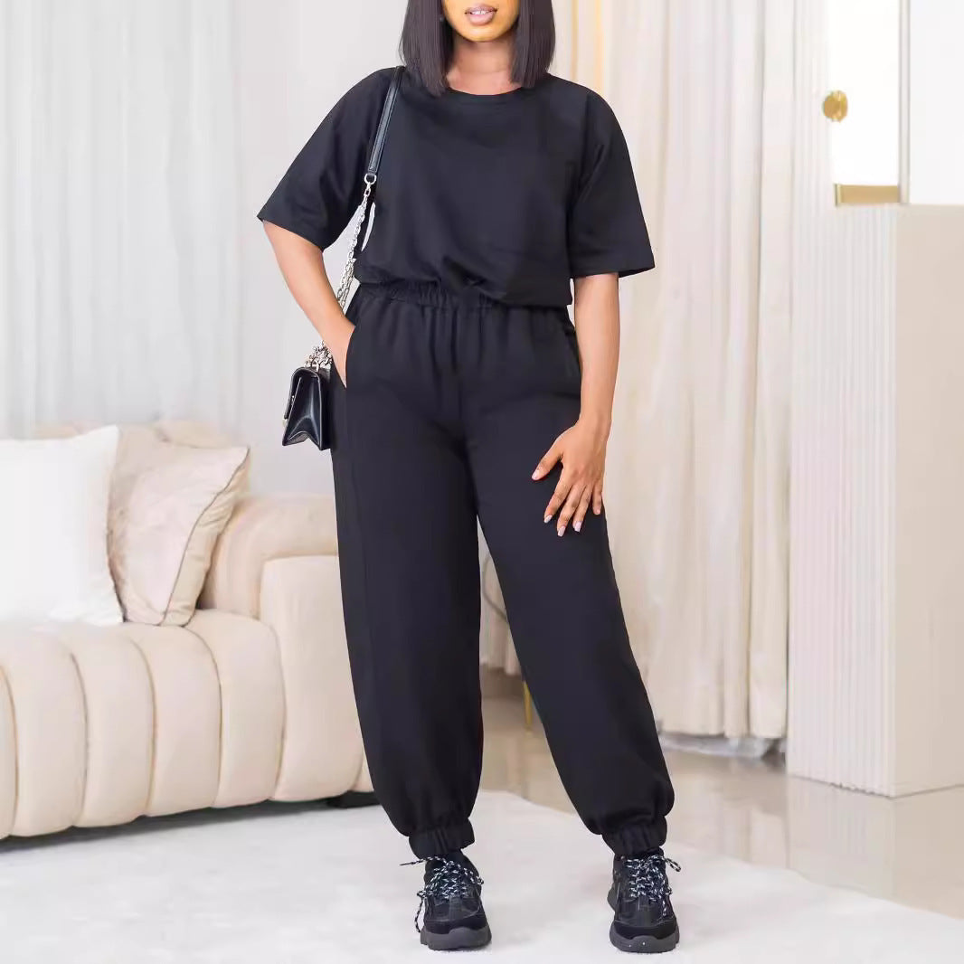 European And American Leisure Loose Fashion Ladies Two-piece Set - kinko