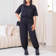 European And American Leisure Loose Fashion Ladies Two-piece Set - kinko