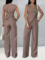 Women's Outer Wear Spring And Summer Vest Pants Two-piece Set - kinko