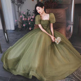 Women's Mori Style Evening Wear Fairy Temperamental Green Slim Fit - kinko