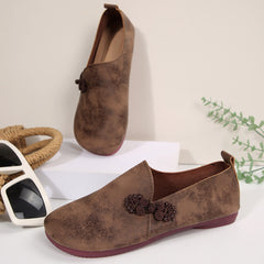 Autumn Flat Casual Shoes Women round Head Soft Noodle Low Cut Loafers