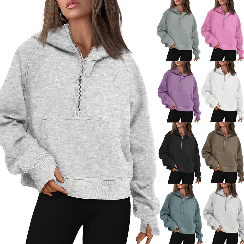 Fall Winter Hooded Zipper Thickening Sweater - kinko Global Holdings inc