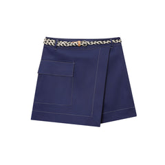 Women's Belt Double Breasted Culottes Short - kinko