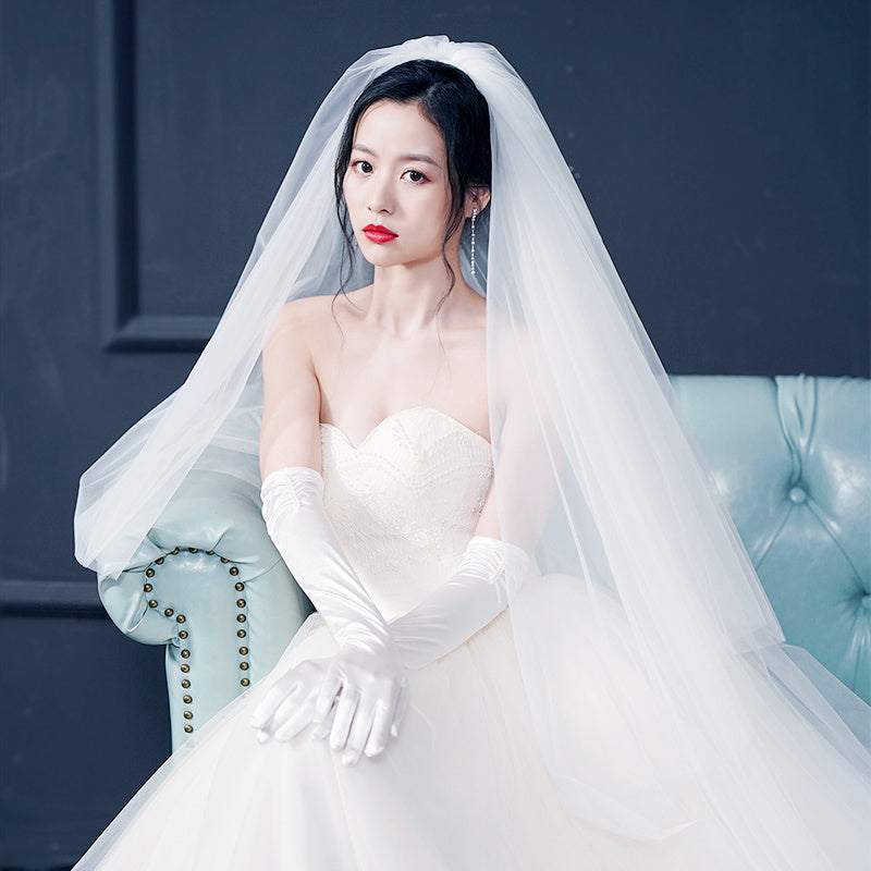 Bridal Wedding Dress Long Tail Luxury Super Fairy Wedding Veil - kinko