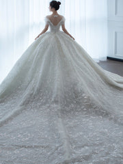 Off Shoulder French Main Wedding Dress - kinko