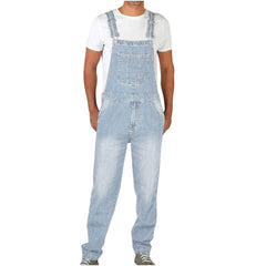 American-style Retro Design Denim Suspender Pants - kinko