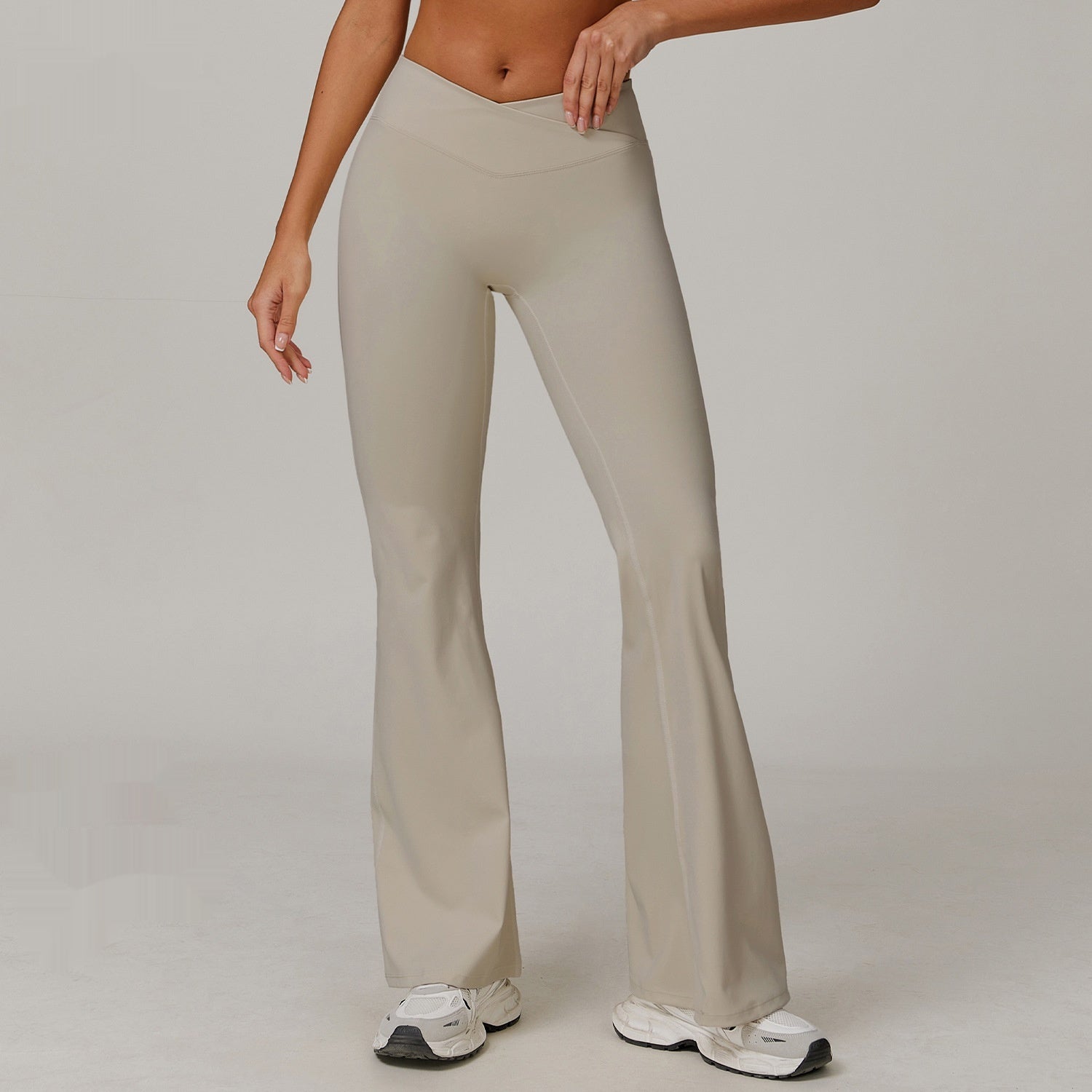 High Waist Running Sports And Leisure Skinny Versatile Bell-bottom Pants Women - kinko