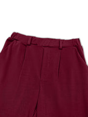 Pleated Detail Pants with Pockets - kinko