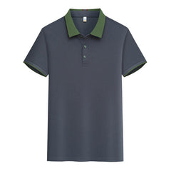 Contrast Color Lapels Polo Shirt - kinko