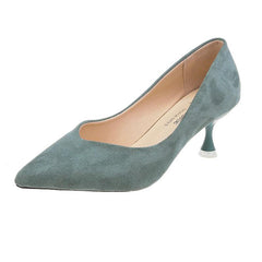 Single Mid-heel Suede Soft-soled High-heeled Shoes