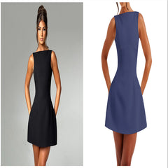 Sexy Slim-fitting Backless Dress Summer Sleeveless Short Dresses - kinko