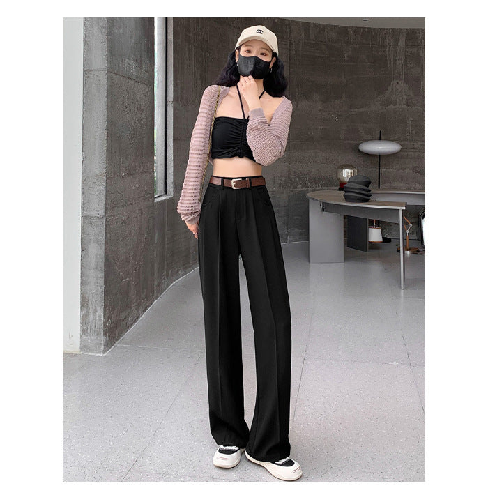 New High Waist Drooping Suit Pants Women - kinko