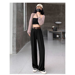 New High Waist Drooping Suit Pants Women - kinko