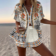 Digital Printing Top Women's Suit Two-piece Set - kinko