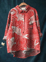 Women's Casual Floral Art Retro Loose Shirt - kinko