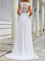 Chiffon Lace Trailing Wedding Large Swing Dress - kinko