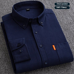 Pure Cotton Washed Oxford Woven Shirts Men - kinko