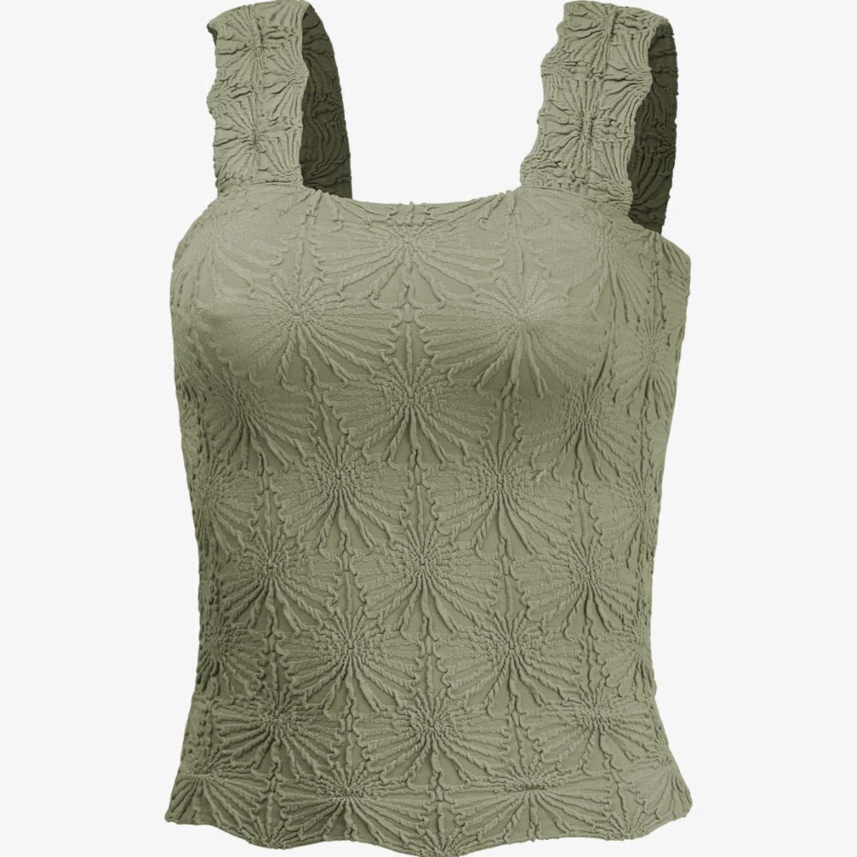 Square Collar Sports Underwear Jacquard Vest - kinko
