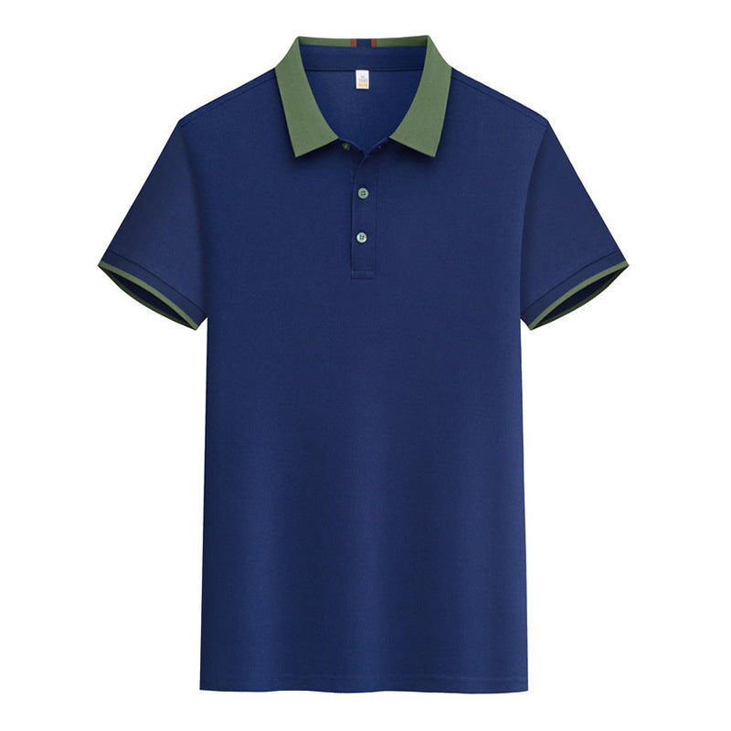 Contrast Color Lapels Polo Shirt - kinko