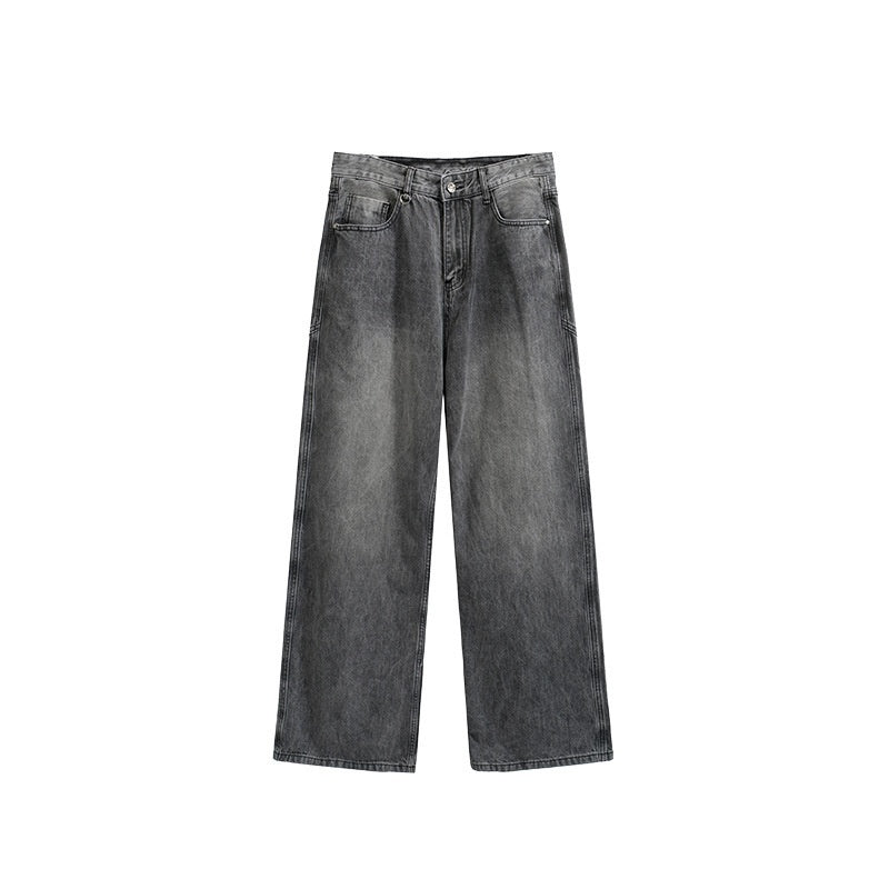 Washed Cut Wide Leg Jeans Men - kinko