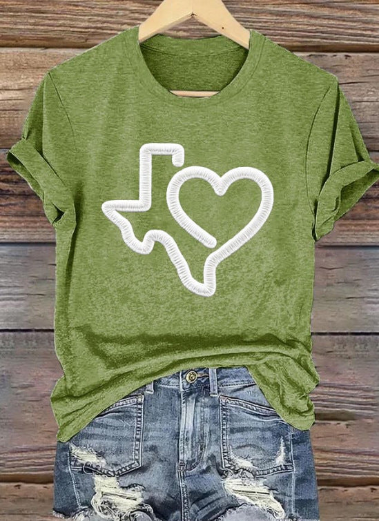 Short Sleeve T-shirt Printed Summer Fashion Tops - kinko