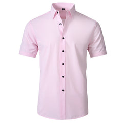 Korean Slim-fit Solid Color Shirt Men's Shirt - kinko