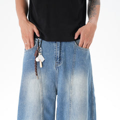 Cut Washed Vintage Washed Wide Leg Machete Jeans - kinko