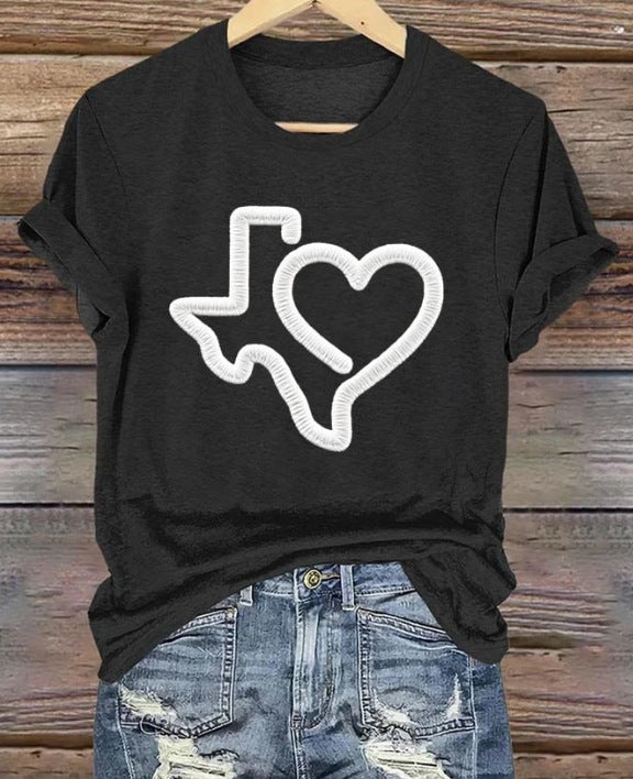 Short Sleeve T-shirt Printed Summer Fashion Tops - kinko