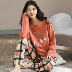 2 Piece Lounge Sets Pajamas Set Women Cute Cartoon Print Sleepwear
