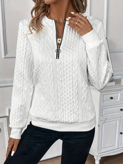 Short Women's Clothing With Zipper Sweater Long Sleeve - kinko