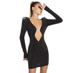 Sexy Rhinestone Bandage One-piece Dress Cross Border Foreign Trade Sexy Tight - kinko