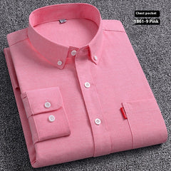 Pure Cotton Washed Oxford Woven Shirts Men - kinko