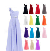 Women's Multi Colored Slanted Neck Sleeveless Strapless Long Dress - kinko