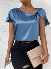 Women's Fashion Solid Color Loose-fitting Versatile Top - kinko