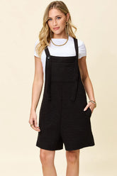 Double Take Full Size Texture Square Neck Romper - kinko