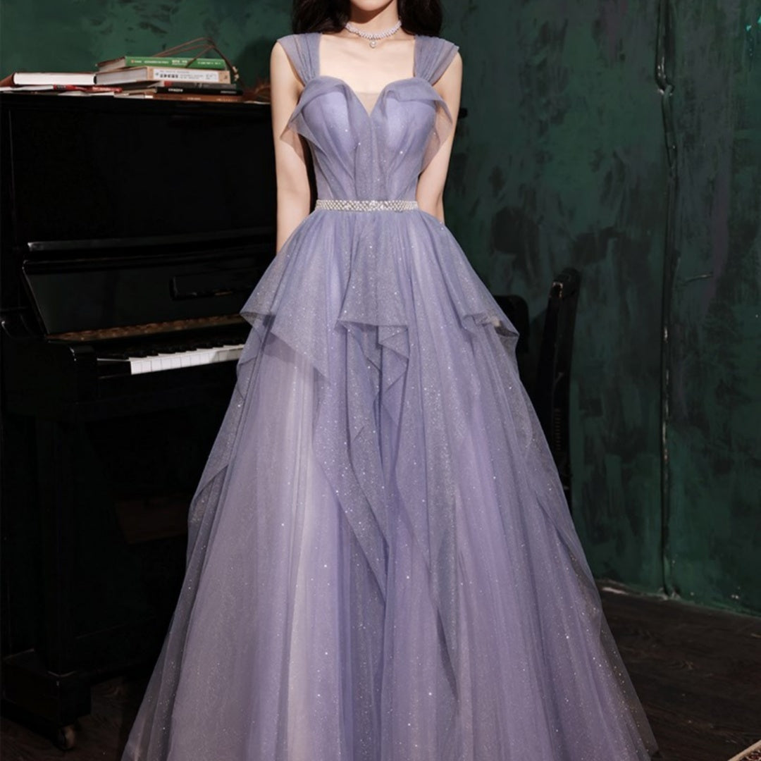 Banquet Evening Purple Annual Meeting Host Performance Dress - kinko