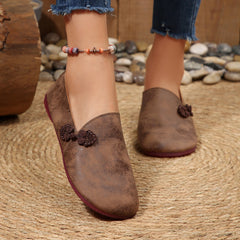 Autumn Flat Casual Shoes Women round Head Soft Noodle Low Cut Loafers