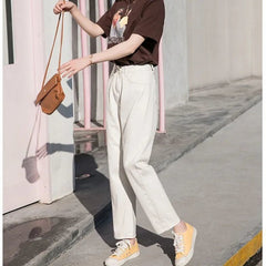 Loose Design High Waist Flared Jeans - kinko